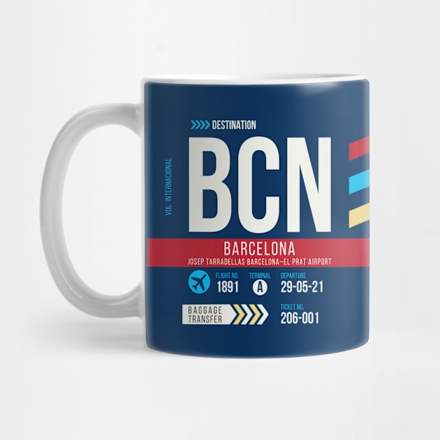 Barcelona (BCN) Airport Code Baggage Tag by SLAG_Creative